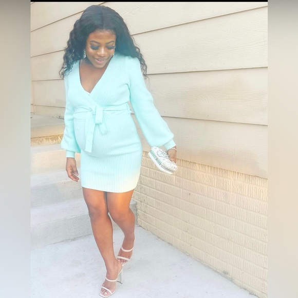 Fashion nova Miss Me Sweater Mini Dress - Mint - Picture 4 of 4
